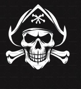 Piratenschädel und gekreuzte Knochen